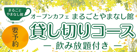 オープンカフェまるごとやまなし館の貸し切りコース